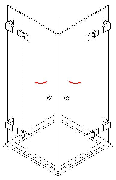 Dichtungsset für zwei plane Türen Höhe bis 2000 mm