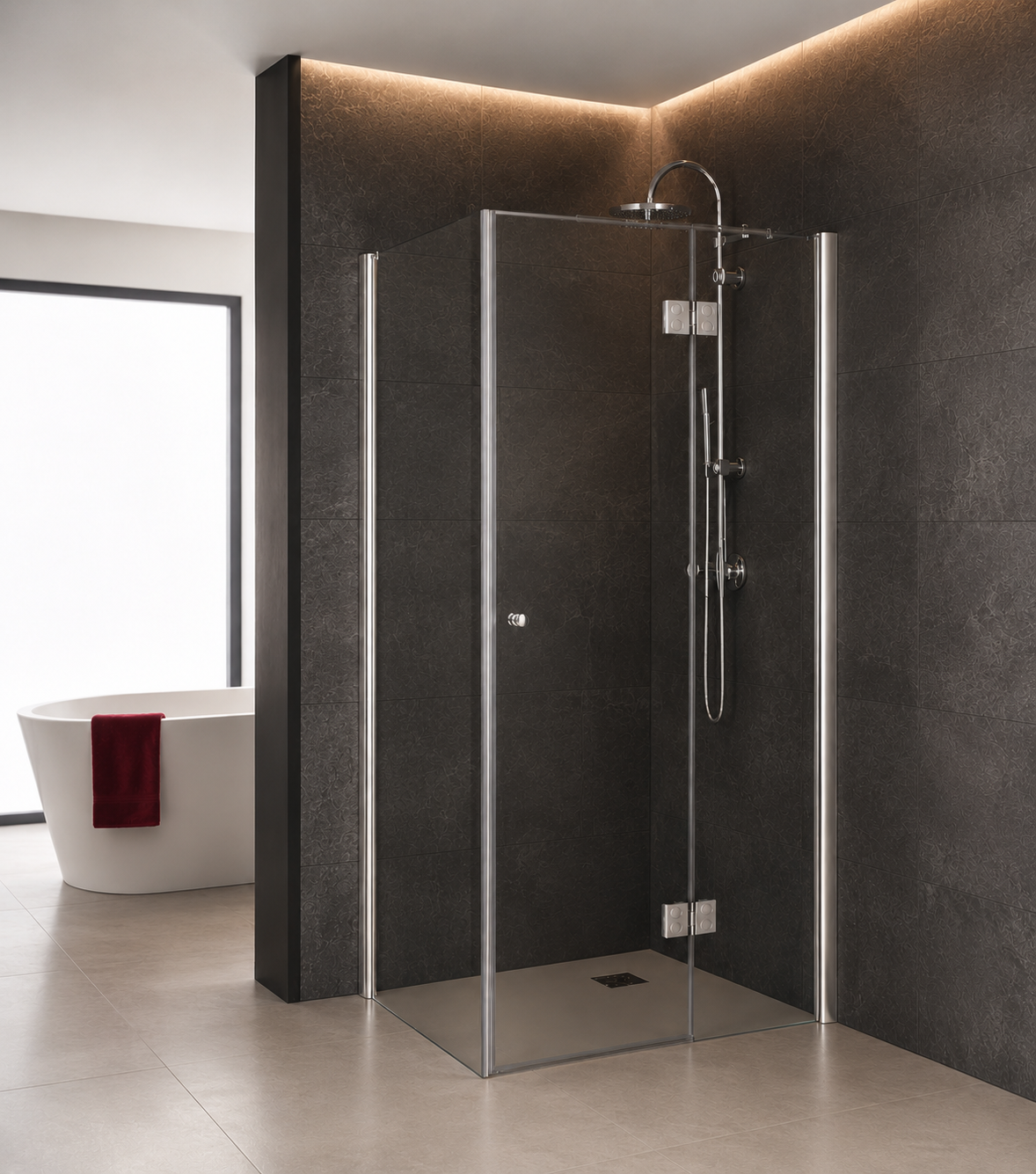 Eckkabine System Quantum Typ 230 mit Klemmprofil
