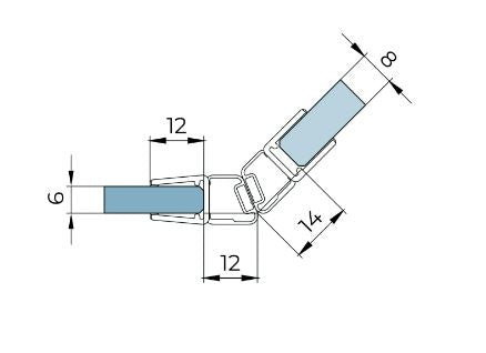 Magnetdichtung 135° - Verbindung für Drehtüren