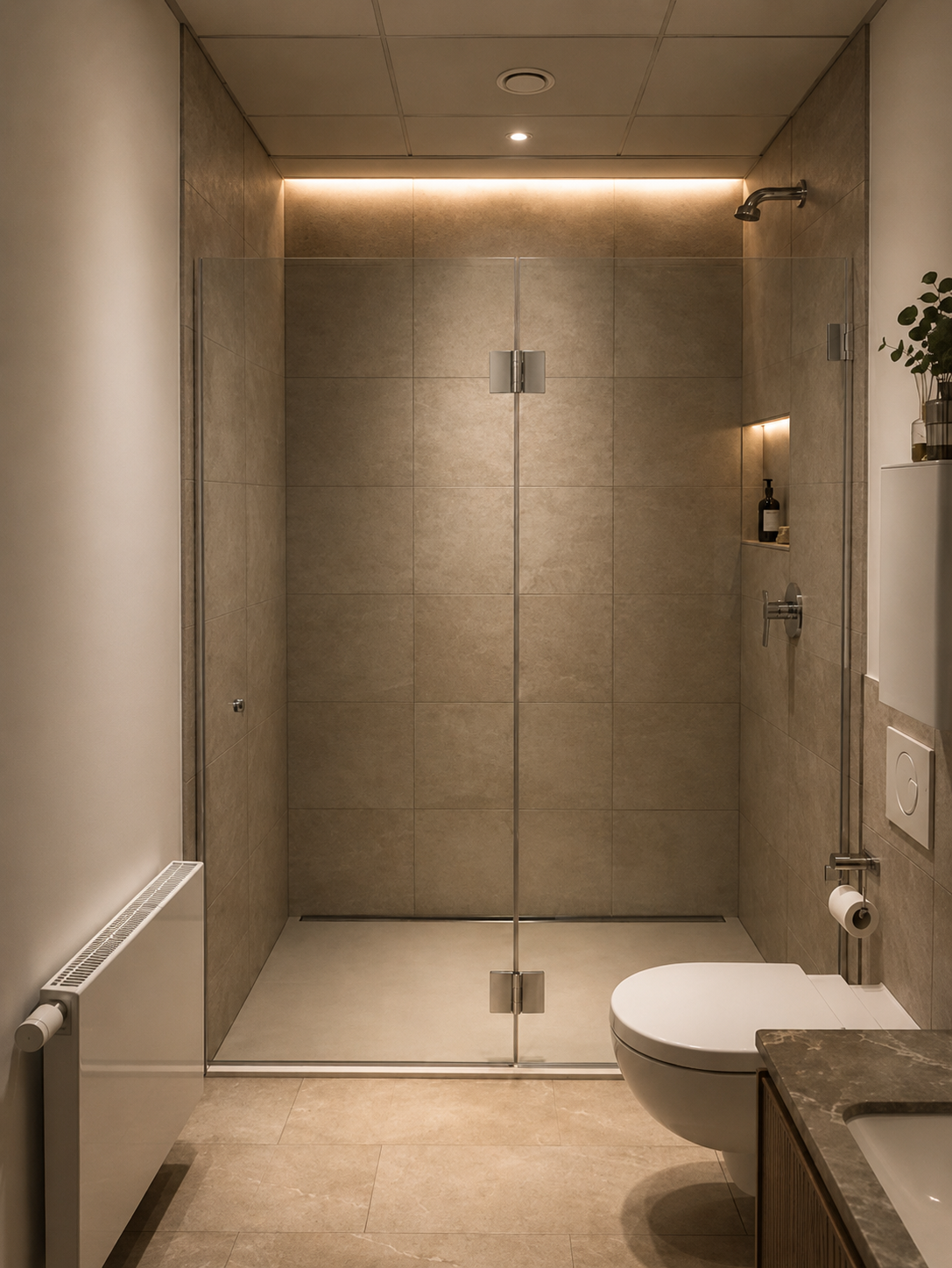 Nischendusche System QUANTUM Typ 200 mit Winkel