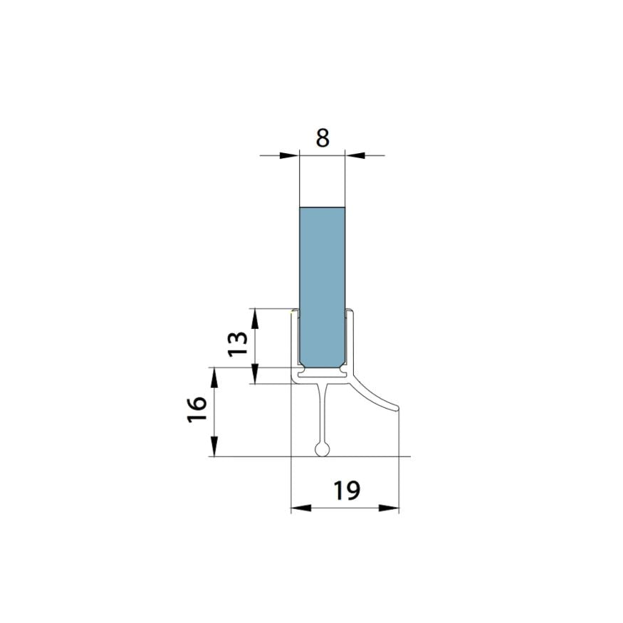 Wasserabweiser mit Lippe für 6 und 8 mm Glas