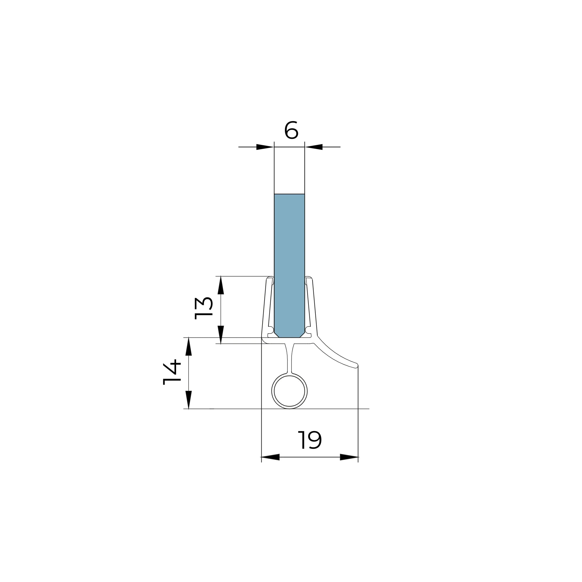 Wasserabweiser mit Schlauch – 2000 mm | 6–8 mm Glas