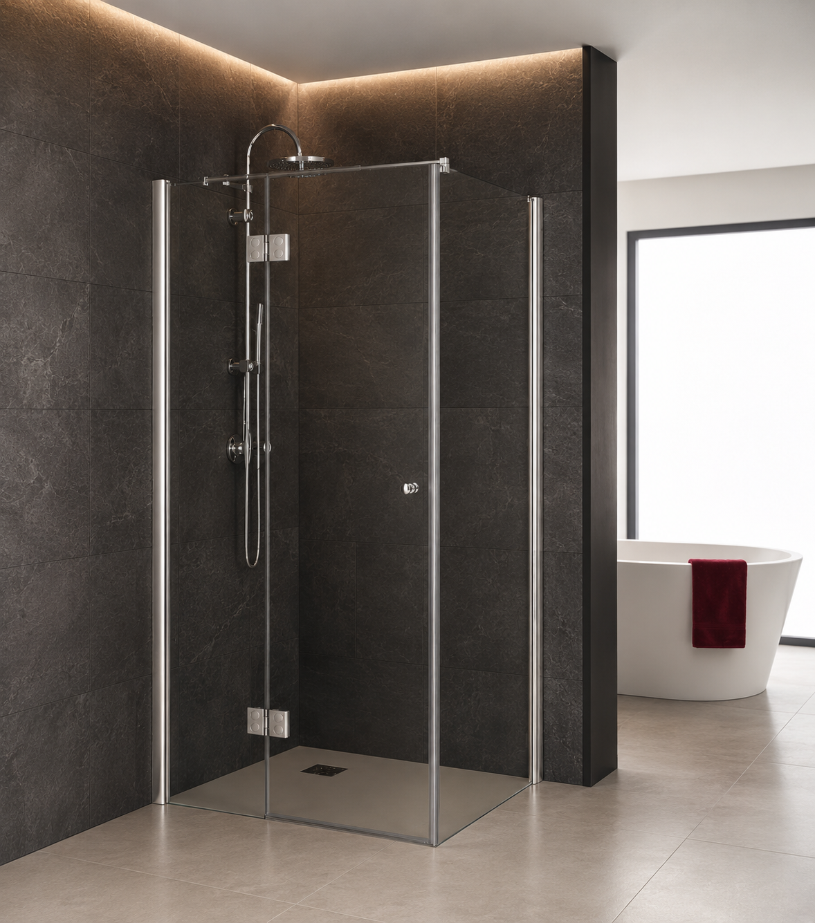 Eckkabine System Quantum Typ 230 mit Klemmprofil