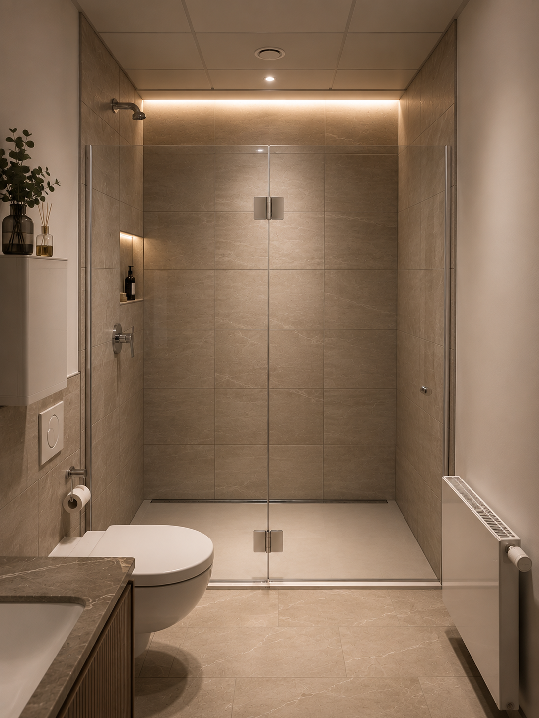Nischendusche System QUANTUM Typ 200 mit Klemmprofil