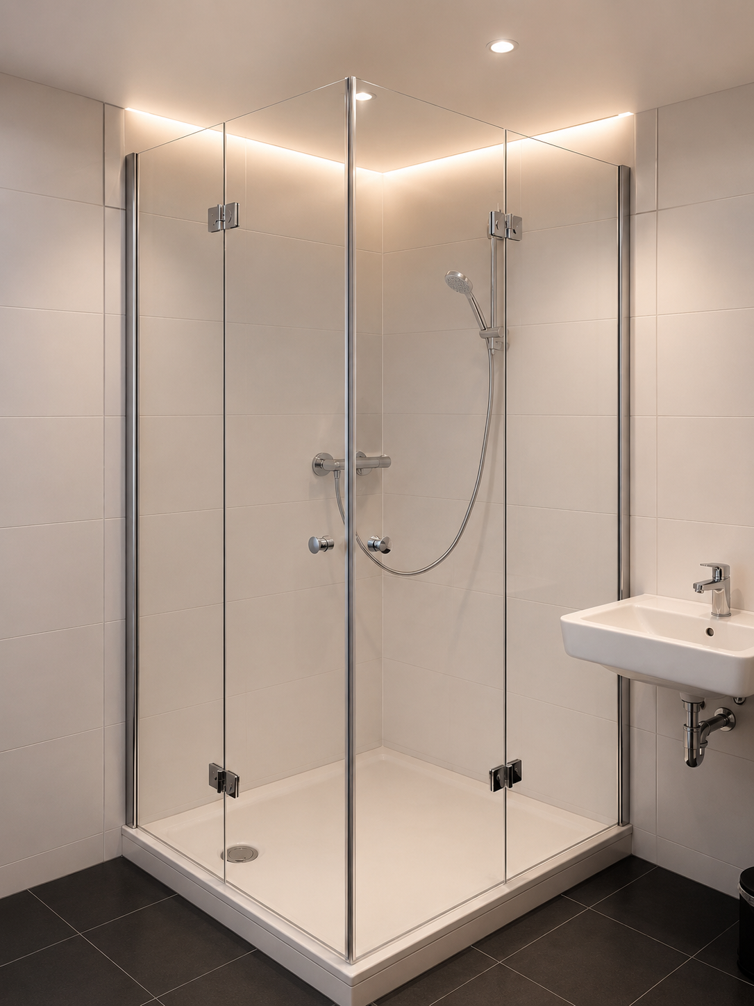 Eckkabine System QUANTUM Typ 220 mit Klemmprofil
