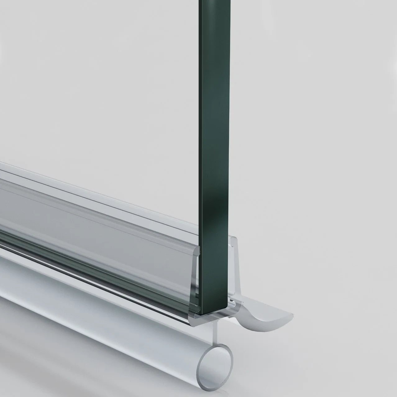 Wasserabweiser mit Schlauch – 1000 mm | beidseitig auf Gehrung | 6–8 mm Glas
