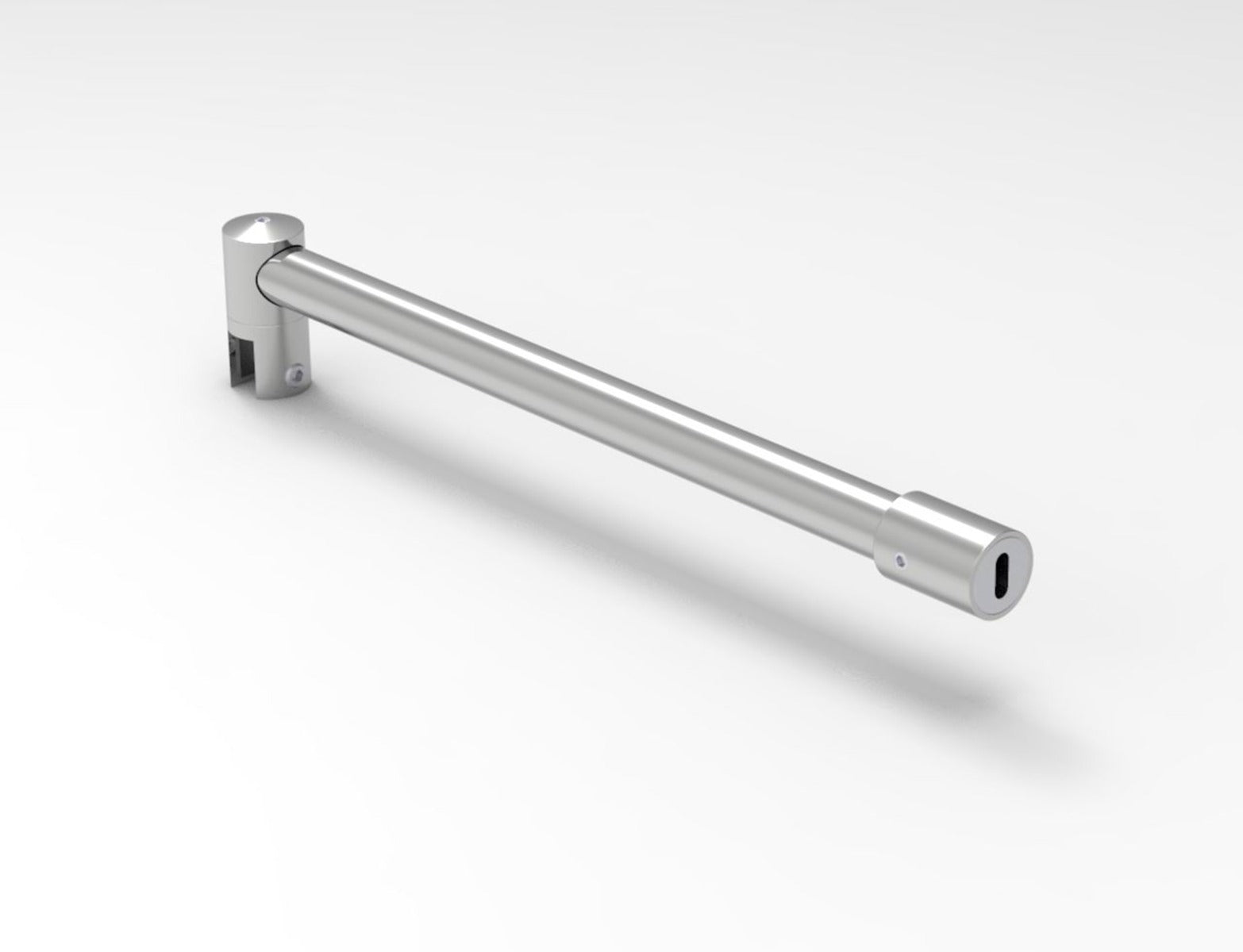 Runde Stabilisationsstange für Walk-In Dusche mit Wandbefestigung und Glashalter für 8–10 mm Glas
